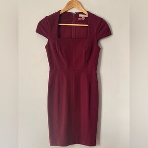 Women’s Banana Republic Rich Burgundy Midi Elegant Bodycon Dress